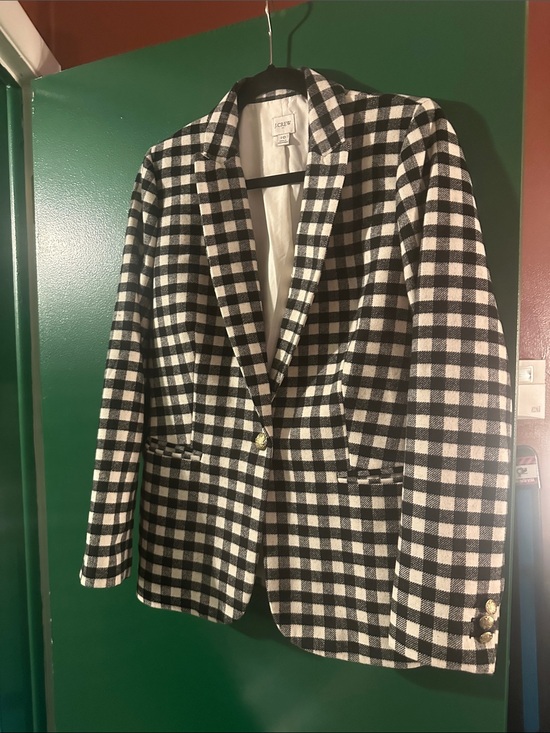 J. Crew Jackets & Blazers - Preppy J. Crew Black & White Plaid Wool Blazer